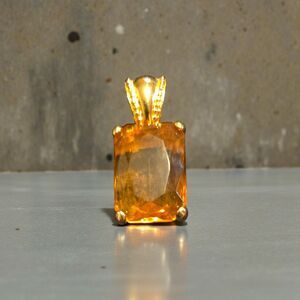 Joan Rivers Gold Tone Pendant • Citrine Color Gemstone • Vintage Style NO CHAIN